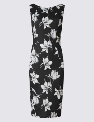 PETITE Floral Print Lined Bodycon Dress